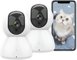 IMAGEN DE LA CAMARA DE VIGILANCIA ANTELA C23 DE COLOR BLANCO PARA LA VIGILANCIA DE ADULTOS MAYORES EN CASA PACK DE 2 UNIDADES