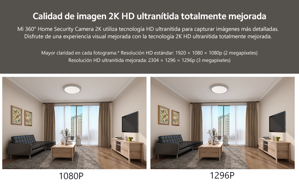 imagen 2k hd ultranitida en la camara de seguridad xiaomi C300