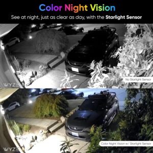 vision nocturna con sensor starlight para una mayor claridad de imagen de la wyze cam v3