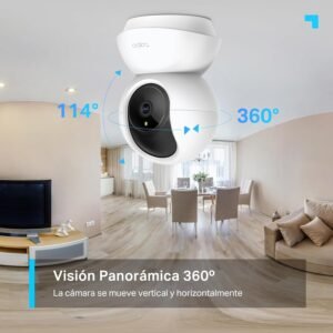 movimiento vertical y horizontal con vision panoramica de 360 grados de la tapo c210