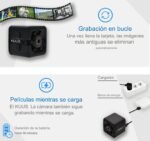 GRABACION EN BUCLE Y MIENTRAS CARGA DE LA KUUS C1 MINI CAMARA ESPIA 2,3 CM