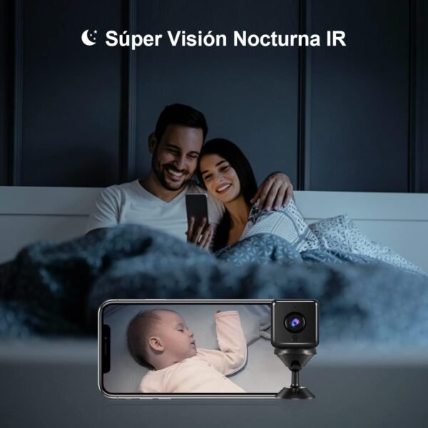 SUPER VISION NOCTURNA IR EN LA AOBOCAM CAMARA ESPIA 4K HD MINI WIFI 2.4GHZ