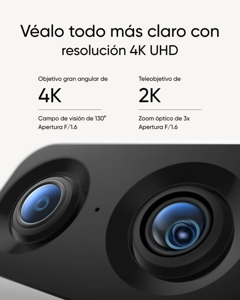 doble lente de camara de seguridad en la eufy security indoor cam s350
