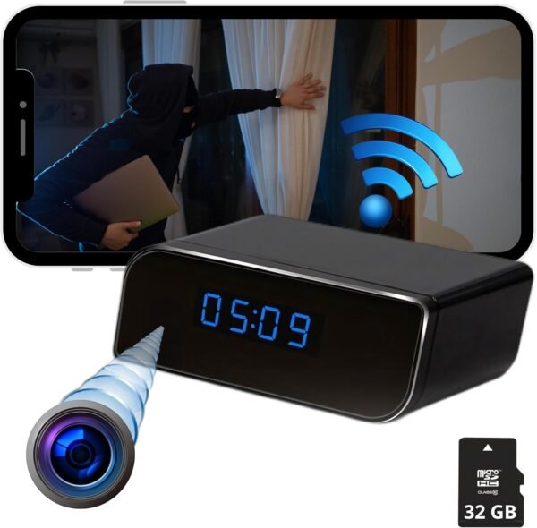 SURKOS Camara Espia WiFi de reloj Camuflada