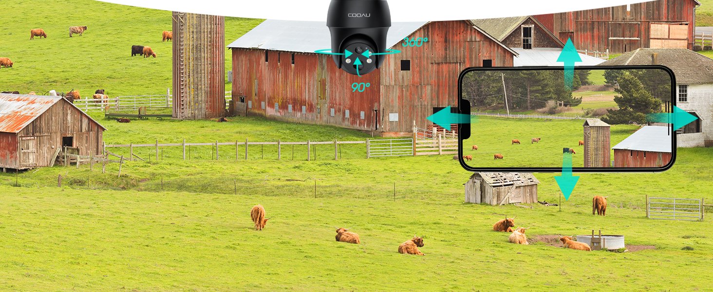 360° sin ángulos muertos
Con la función de giro horizontal y vertical, puede girar la cámara como desee para ver toda la zona cooau 4g lte